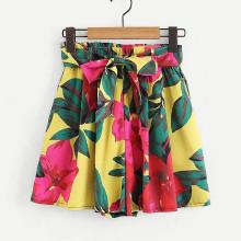 Shein Self Tie Florals Wide Shorts