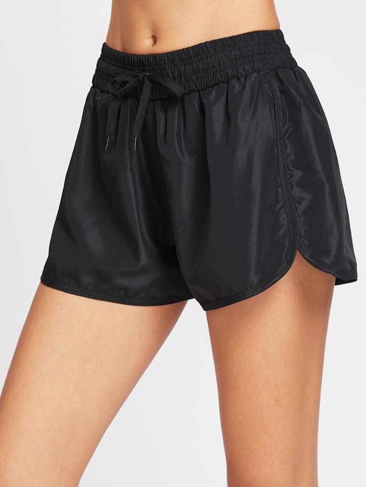 Shein Drawstring Waist Dolphin Hem Sports Shorts