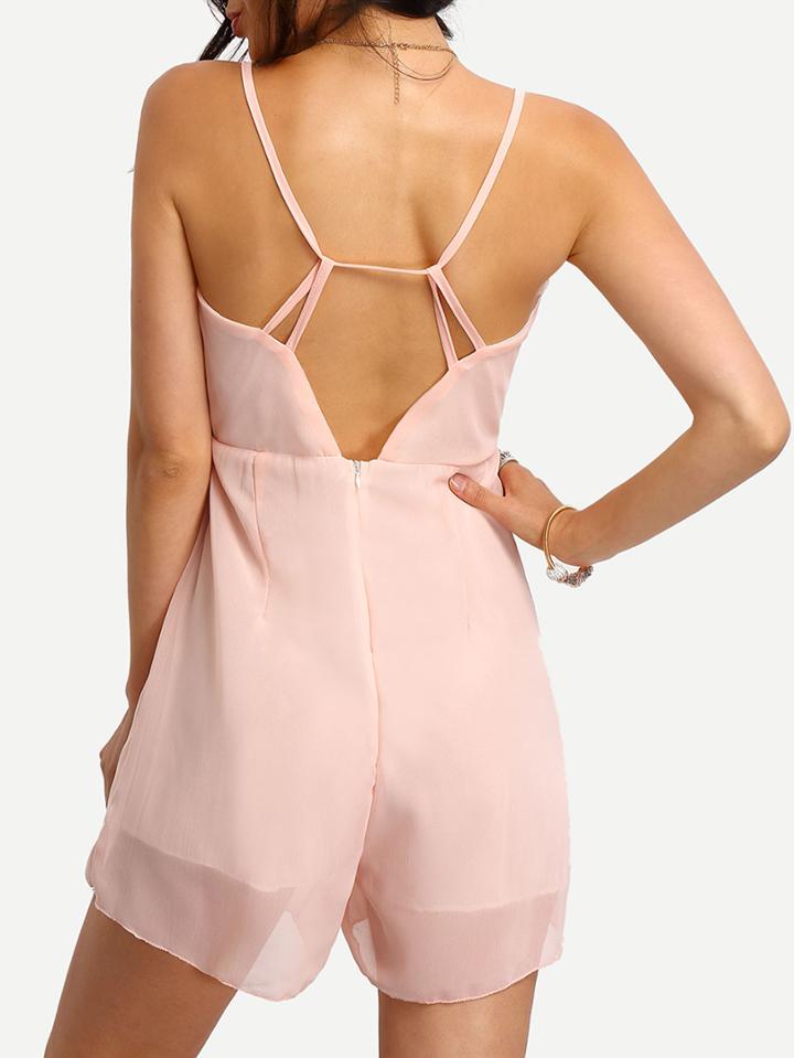 Shein Surplice Front Crisscross Cami Romper