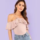 Shein Cold Shoulder Flounce Tee
