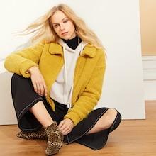 Shein Zip Front Fleece Teddy Jacket