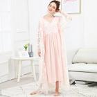 Shein Embroidered Mesh Night Dress With Robe