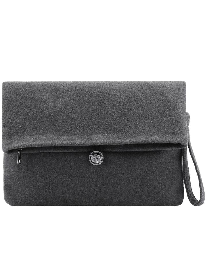 Shein Grey Button Clutch Bag