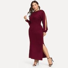 Shein Plus Split Sleeve Longline Dress