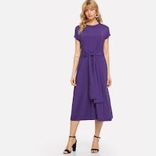 Shein Waist Knot Solid Dress