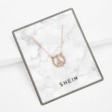Shein Anti-war Logo Design Pendant Chain Necklace
