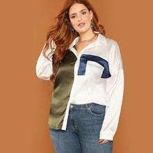 Shein Plus Color Block Shirt