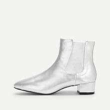 Shein Metallic Block Heeled Chelsea Boots