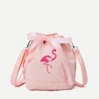 Shein Flamingo Embroidery Bow Tie Bag