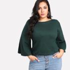 Shein Plus Boat Neck Bell Sleeve Tee