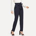 Shein High Waist Belted Tailored Pants
