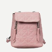 Shein Double Zip Flap Backpack With Chain Handle