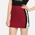 Shein Contrast Snap Button Side Skirt