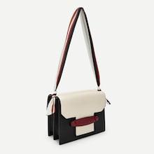 Shein Color-block Satchel Bag With Scarf