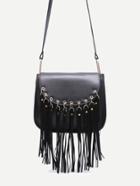 Shein Black Mini Fringe Shoulder Bag