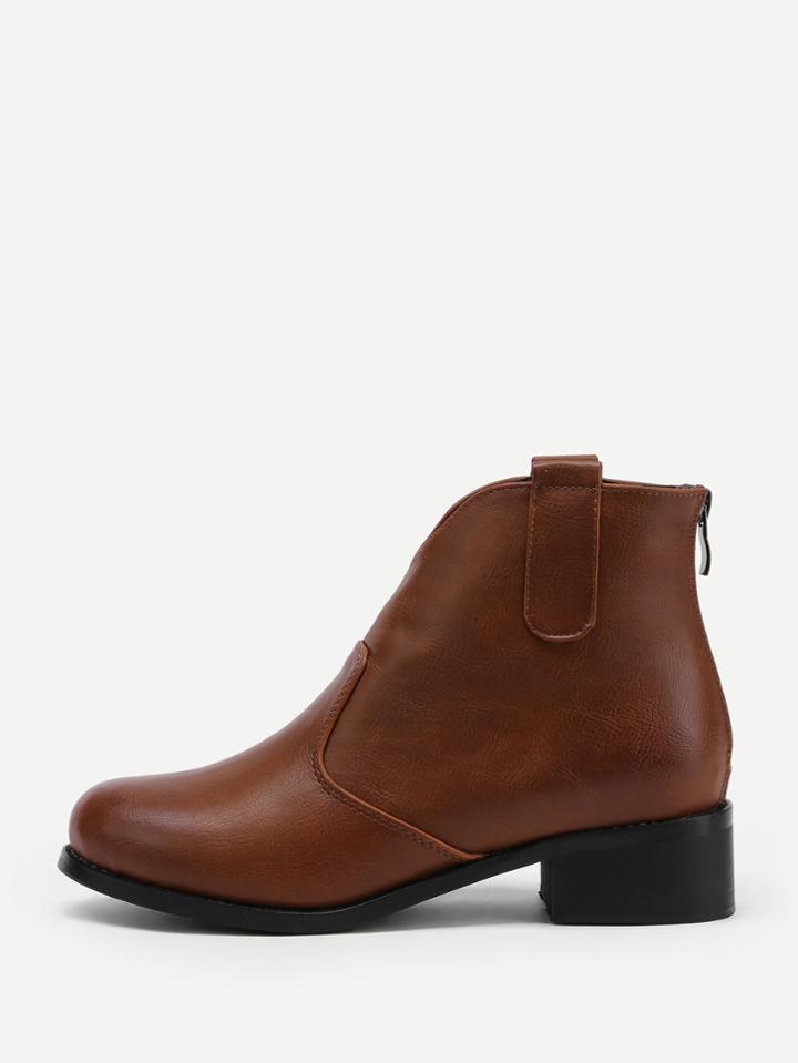 Shein Zipper Back Chelsea Ankle Boots