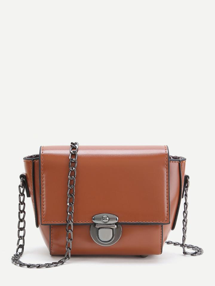 Shein Brown Pu Crossbody Chain Bag