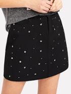 Shein Star And Rhinestone Embellished Skirt