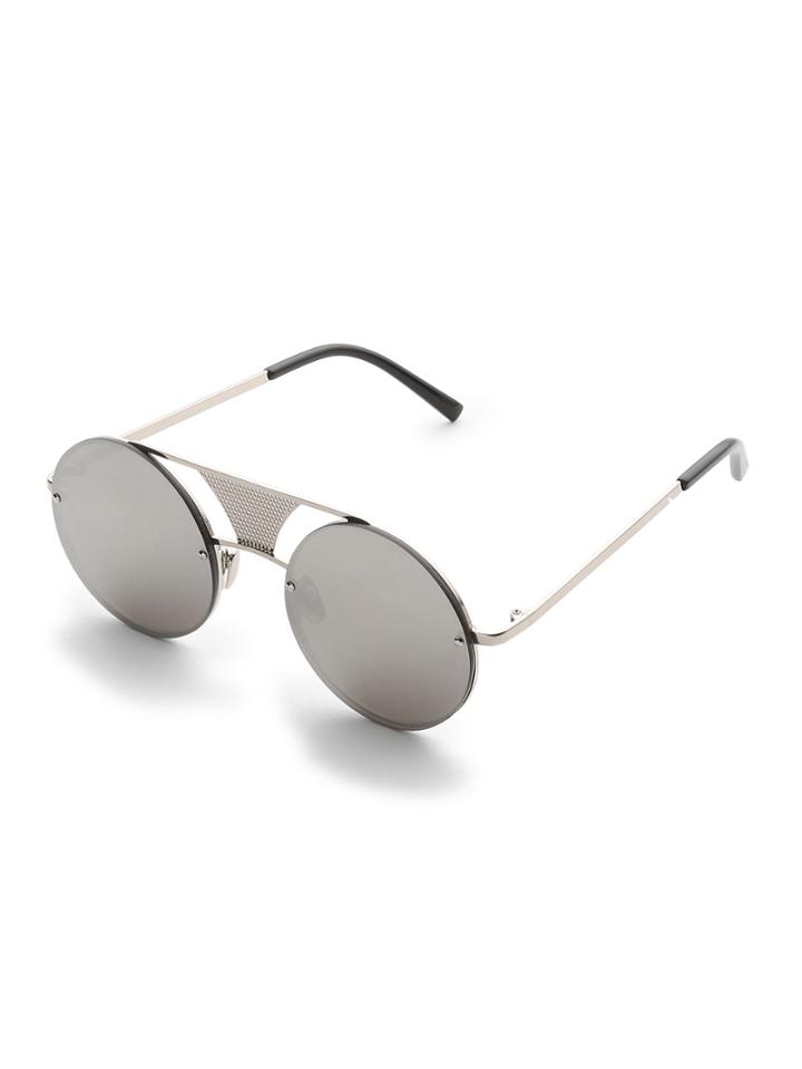 Shein Double Bridge Rimless Round Sunglasses