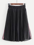 Shein Striped Tape Pleated Skirt