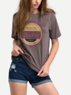 Shein Grey Graphic Print T-shirt