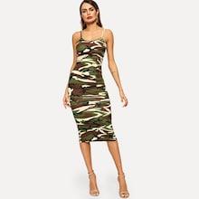 Shein Camouflage Print Spaghetti Strap Dress