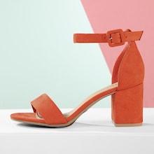 Shein Open Toe Ankle Strap Chunky Heel Sandals