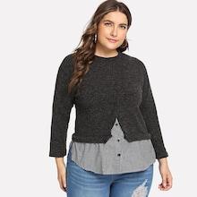 Shein Plus 2 In 1 Striped Tee