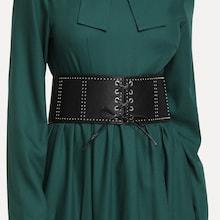 Shein Lace Up Studded Waist Belt