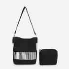 Shein Striped Shoulder Bag With Inner Pouch