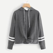 Shein Twist Front Hooded Sweatshirt
