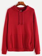 Shein Burgundy Raglan Sleeve Hooded Sweatshirt