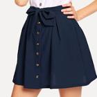 Shein Waist Knot Button Solid Skirt