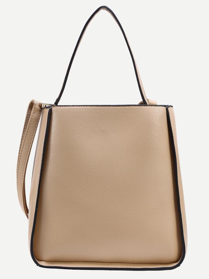 Shein Khaki Knot String Embellished Tote Bag