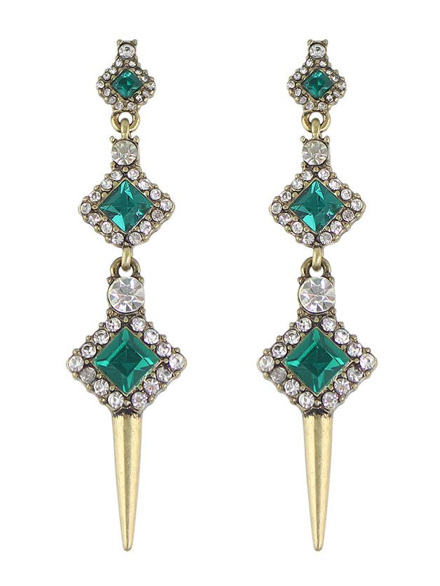 Shein New Colorful Rhinestone Hanging Drop Earrings
