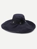 Shein Black Polka Dot Lining Removable Brim Bucket Hat