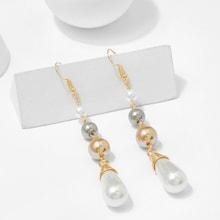 Shein Faux Pearl Layered Drop Earrings