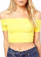 Rosewe Yellow Off The Shoulder Hot Sale Women Tops