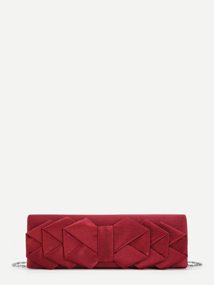Shein Flat Bow Front Satin Crossbody Bag