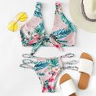 Shein Braided Ladder Strap Detail Tropical Bikini Set