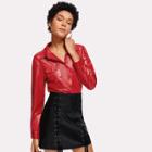 Shein Faux Leather Shirt