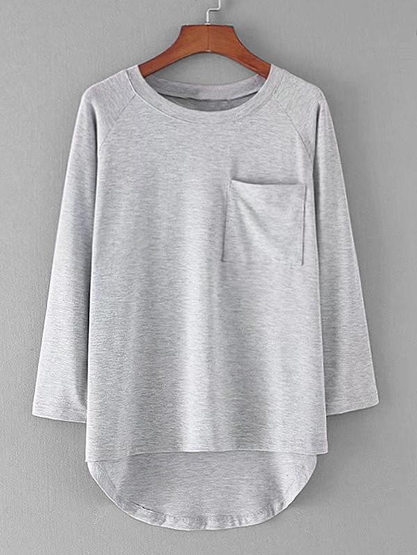 Shein Raglan Sleeve High Low Tee