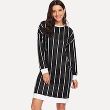 Shein Drop Shoulder Striped Tunic Dress