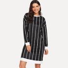 Shein Drop Shoulder Striped Tunic Dress
