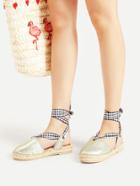 Shein Lace Up Pu Flats With Grid Strap