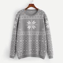 Shein Men Christmas & Geo Print Jumper
