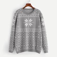 Shein Men Christmas & Geo Print Jumper