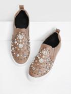 Shein Faux Pearl Decorated Slip On Sneakers
