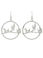 Shein Silver Color Big Round Bird Drop Earrings