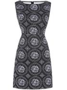 Shein Black Embroidered Beading A-line Dress